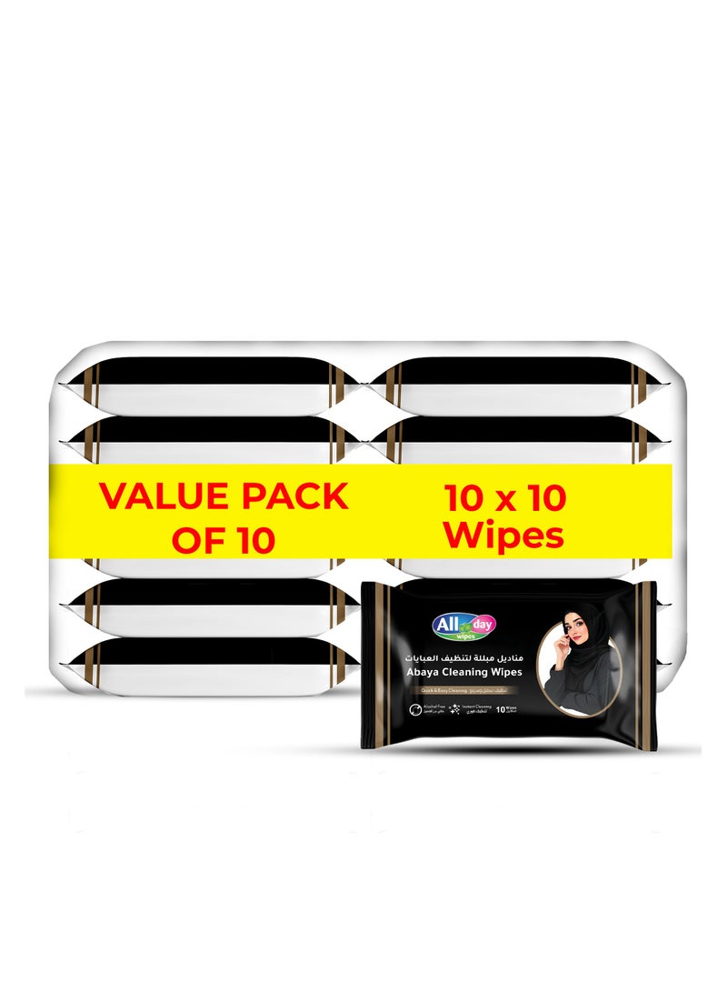 All day wipes All Day Abaya Cleaning Wet Wipes 10'sheets. ( Pack of 10 ) - Image 1