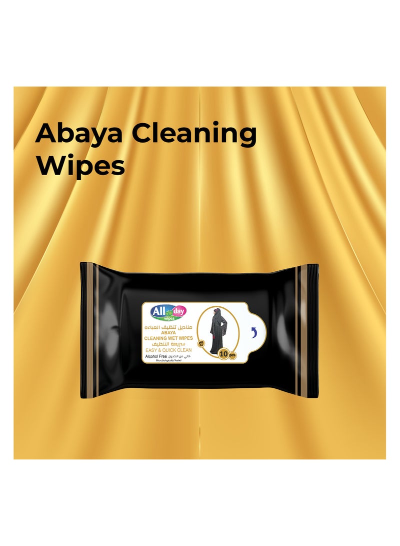 All day wipes All Day Abaya Cleaning Wet Wipes 10'sheets. ( Pack of 10 ) - Image 4