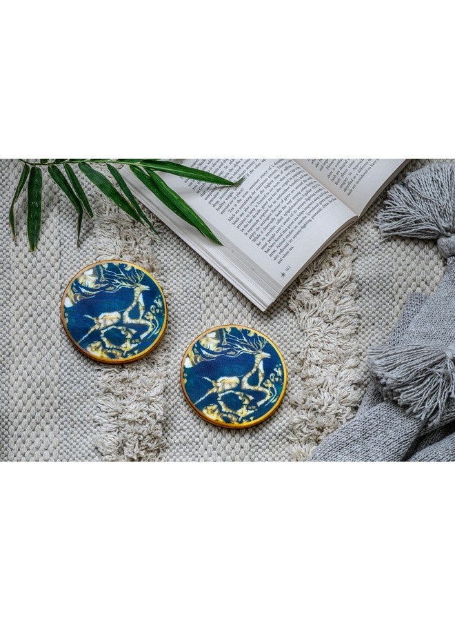 D'ORABLE Dorable Round Coasters - Marble Tea Coasters Set of 2. Perfect for Dinning Décor,Wife's Birthday Gifting. Let Them Fawn Over Design Coaster in an Attractive Box. - Image 3