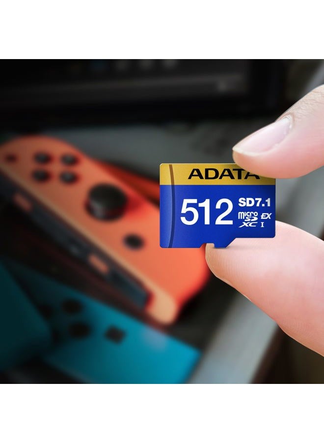 ADATA 512GB Premier Extreme microSDXC SD7.1 Express Card for Nintendo Switch 2, PCIe Gen3 x1 / U3 / C10 / V30, Up to 800/700 MB/s, 4K Video Recording, Compatible w/ASUS ROG Ally (UD512GEX3L1-C) - Image 3