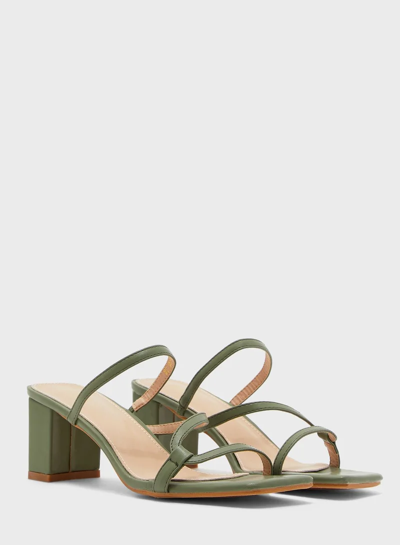 ELLA Square Toe Skinny Strap Mules
