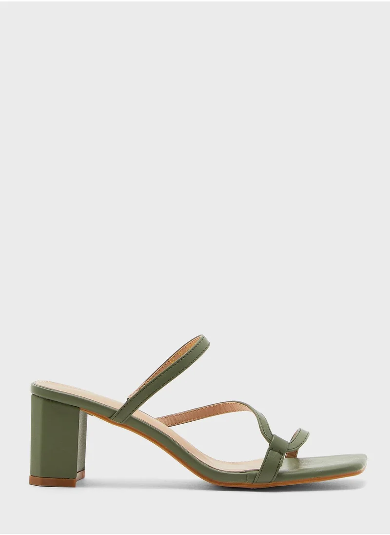 ELLA Square Toe Skinny Strap Mules