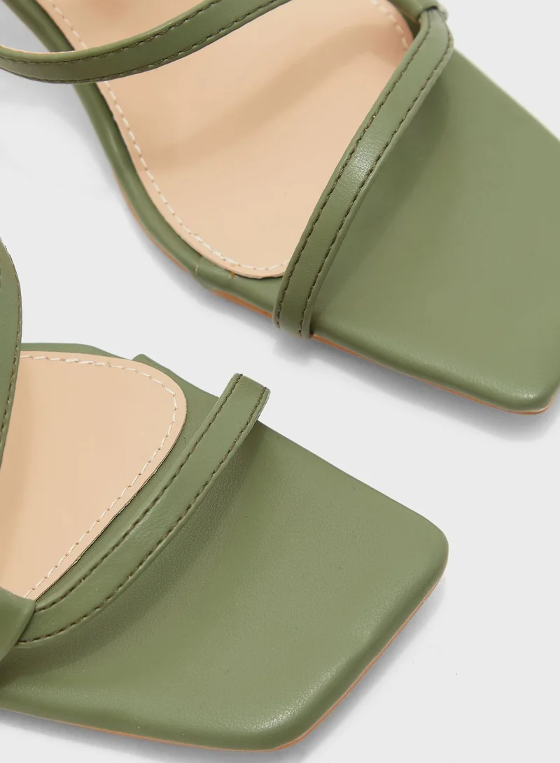 ELLA Square Toe Skinny Strap Mules