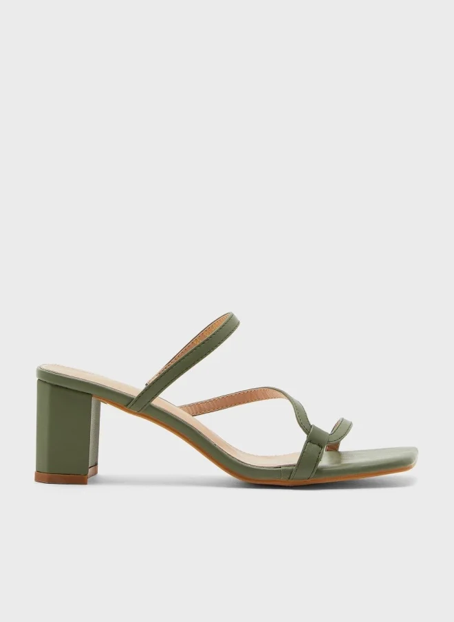 ELLA Square Toe Skinny Strap Mules