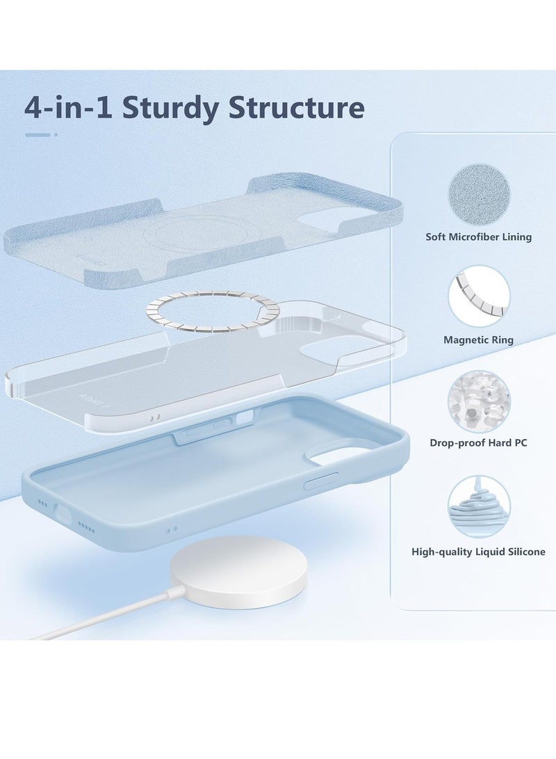 غطاء موبايل آيفون 15: حماية من السيليكون السائل الناعم، مضاد للخدش وصدمات، غطاء خلفي رفيع مع قبضة مريحة وتشطيب مضاد لبصمات الأصابع - Image 3
