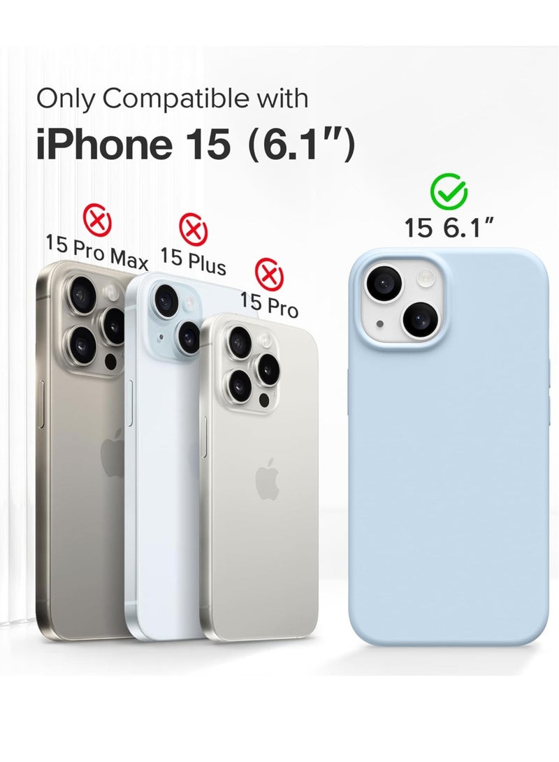 غطاء موبايل آيفون 15: حماية من السيليكون السائل الناعم، مضاد للخدش وصدمات، غطاء خلفي رفيع مع قبضة مريحة وتشطيب مضاد لبصمات الأصابع - Image 2