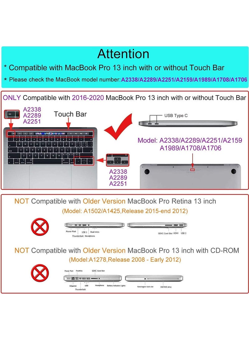 Rock Pow MacBook Pro 13 Inch Case 2022 2020 M1 A2338/ A2289/ A2251, Heavy Duty Hard Shell Dual Layer Protective Cover with Kickstand for MacBook Pro New 13-inch Retina with Touch ID -Grey  - Image 2