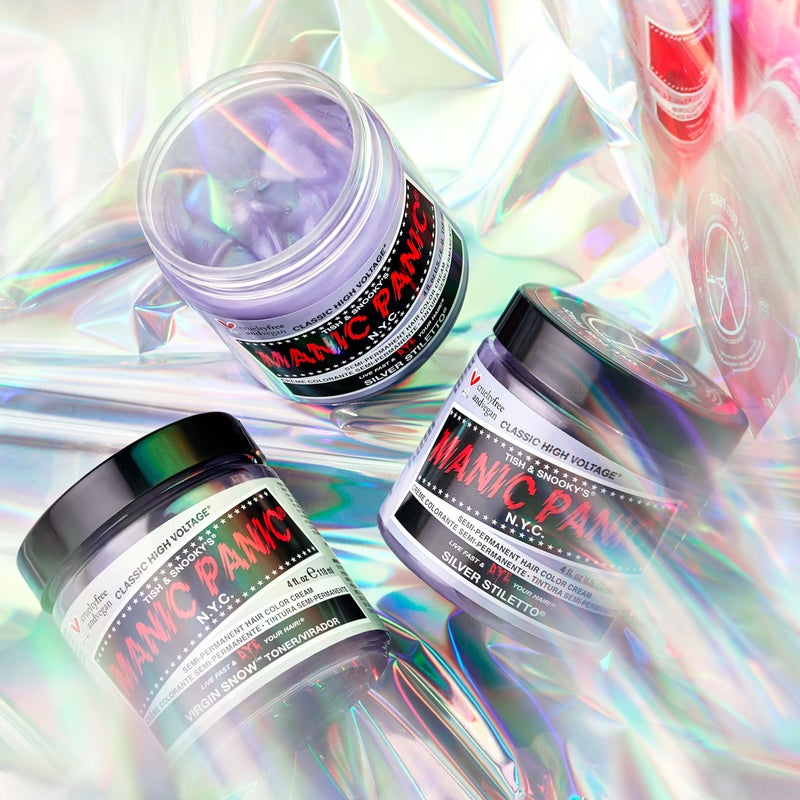 MANIC PANIC Virgin Snow Hair Toner - Classic High Voltage - Semi Permanent Blue Toner for Blonde, Bleached, Brassiness Orange Hair & Brassy Tones - Vegan, PPD & Ammonia-Free - Image 3
