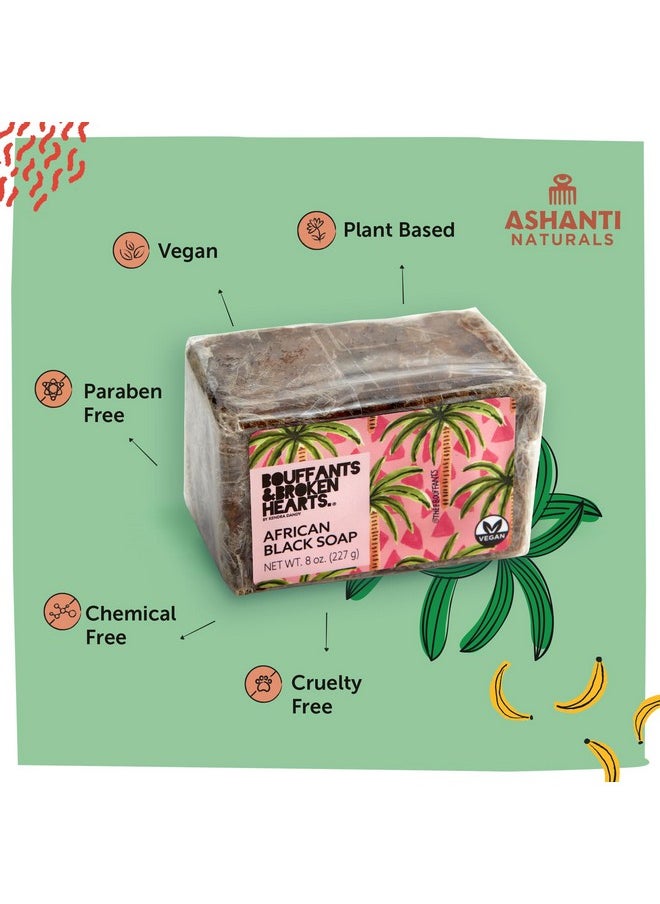 Ashanti Naturals - Authentic African Black Soap Bar Cleansing And Nourishing Black African Soap Bar Acne Bar Soap With Shea Butter And Coconut Oil (8Oz) - Image 1