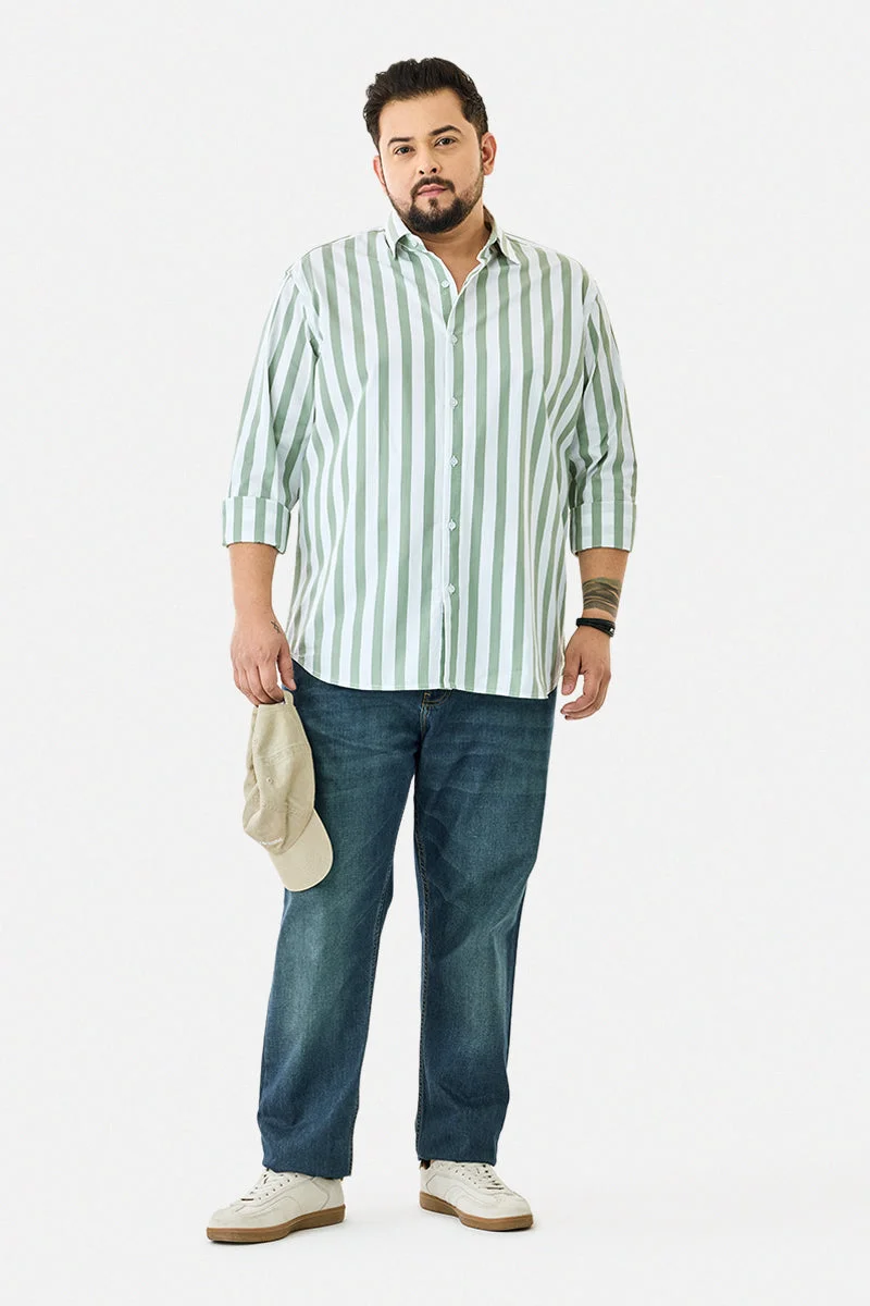 SNITCH مقاسات كبيرة قميص قطن % مخطط