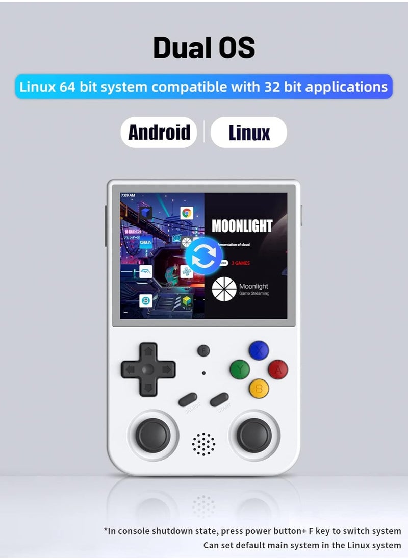 ANBERNIC  RG353V Retro Handheld Game with Dual OS Android 11 and Linux, RG353V with 64G TF Card Pre-Installed 4452 Games Supports 5G WiFi 4.2 Bluetooth (White, 128G)  - Image 5