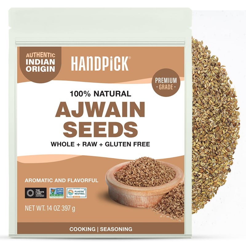 HANDPICK Ajwain Seeds 397g14oz Whole Carom Seeds  Vegan Gluten free Non GMO  Raw Carom Bishops Indian Origin  Packed in Resealable Ziplock Pouch - Image 3