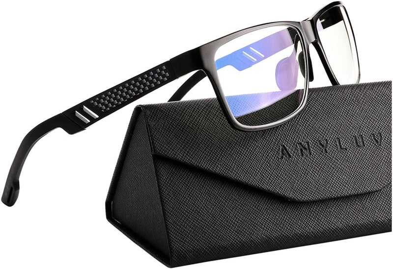 ANYLUV Blue Light Blocking Glasses Men Computer Gaming Glasses Lightweight Al-Mg Metal Anti Eyestrain Eye Protection - Image 1