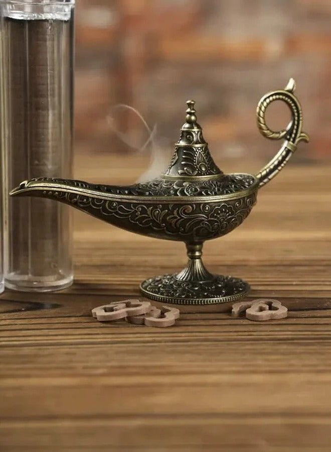 Ramadan Decoration – Metal Incense Burner in Aladdin Lamp Shape to Elegantly Enhance Home Decor with a Classic Touch, Perfect as a Ramadan Gift or for Creating a Festive Atmosphere - Image 2