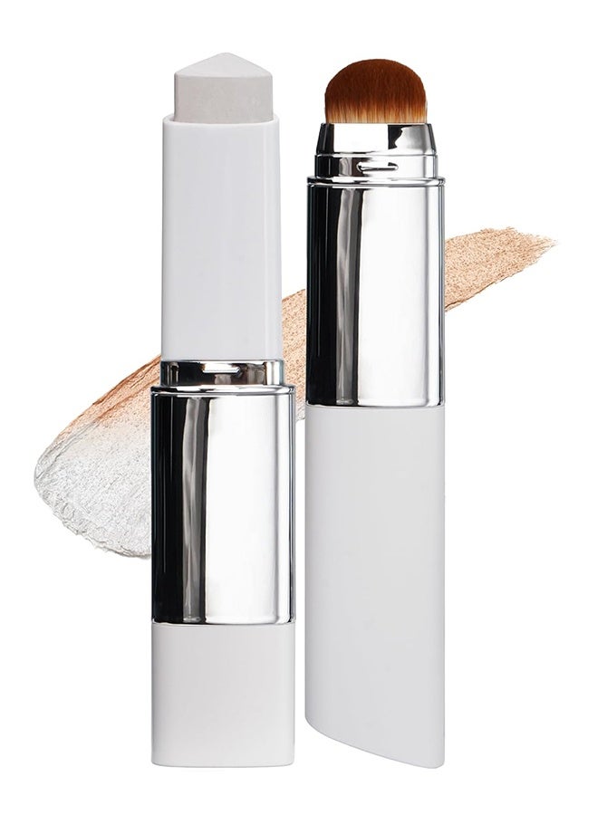 zephoco Color Changing Foundation Stick, V - Color-Changing Foundation Stick With Concealer, Medium To Full Coverage Cream Stick Hydrating Makeup, Dual-Ended With Soft Brush For Flawless Look, Portable & Travel-Friendly (Ivory White) - Image 1