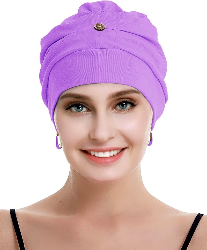 osvyo Cotton Chemo Turbans for Women Cancer Hairloss hat - Cotton Lightweight Headwear Sealed Packaging - Image 4
