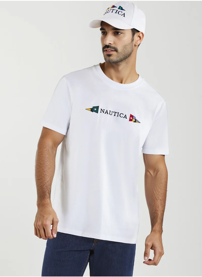 نوتيكا Graphic Regular Fit Premium Cotton Crew Neck T-shirt