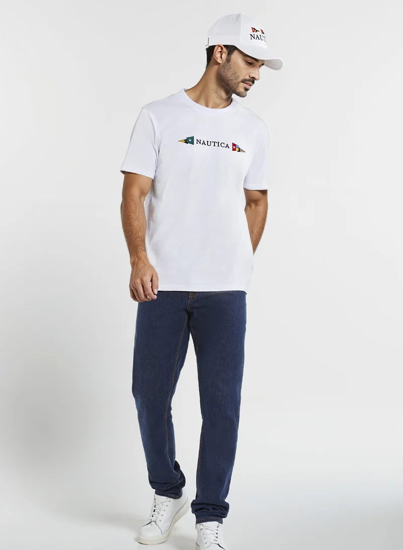 NAUTICA Graphic Regular Fit Premium Cotton Crew Neck T-shirt