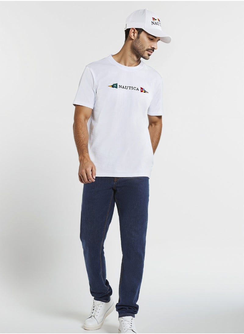 NAUTICA - Graphic Regular Fit Premium Cotton Crew Neck T-shirt - Image 1