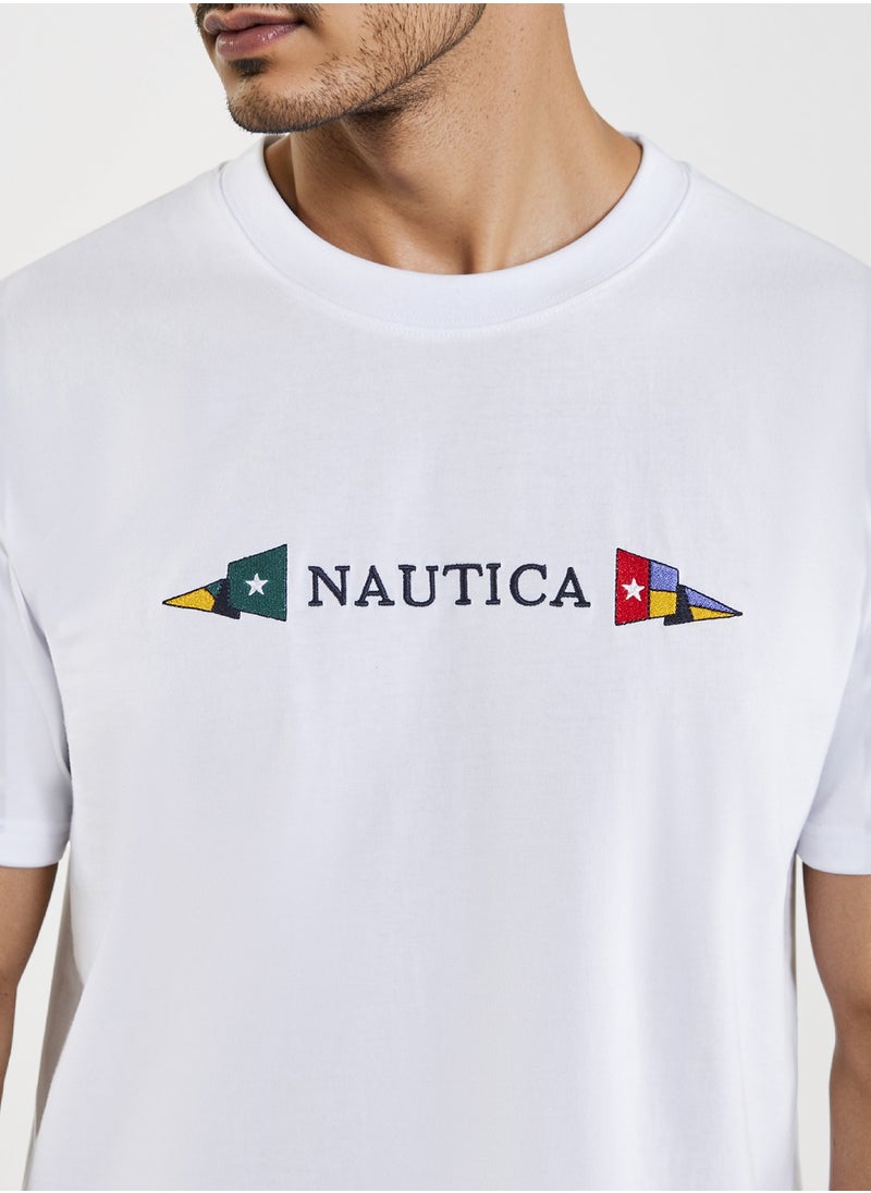 NAUTICA - Graphic Regular Fit Premium Cotton Crew Neck T-shirt - Image 1