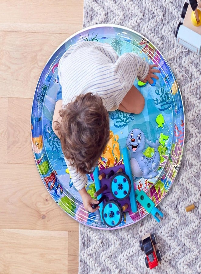 Evona Baby Kids Circle Water Play Mat l Toy Gift Activity Play Mat | Newborn Baby Essentials | Water-Filled Activity Mat | Baby Gifts l Tummy Time Baby Water Mat Toy For Newborn Baby Boy Girl Round Mat - Image 2