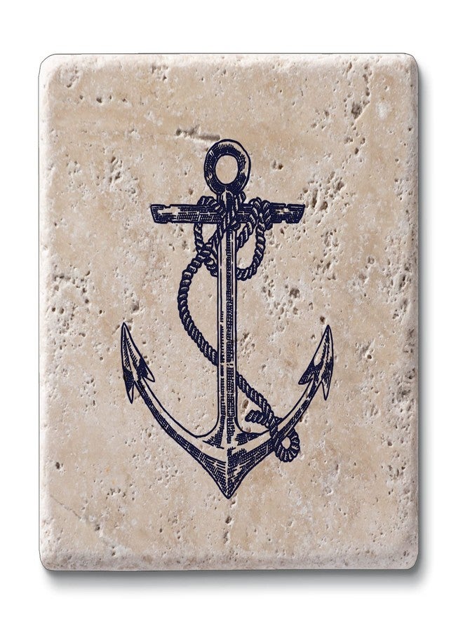 Counterart Thirstystone Anchor 4 Pack Natural Travertine Absorbent Stone Coasters with Protective Cork Backing Manufactured in The USA - Image 1