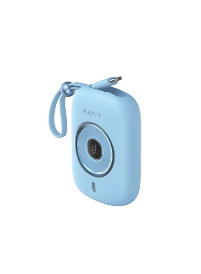 هافيت باور بانك هافيت فاست PB5214، 10000 مللي أمبير/ساعة، PD، 35 واط، 2 في 1، أزرق - Image 2