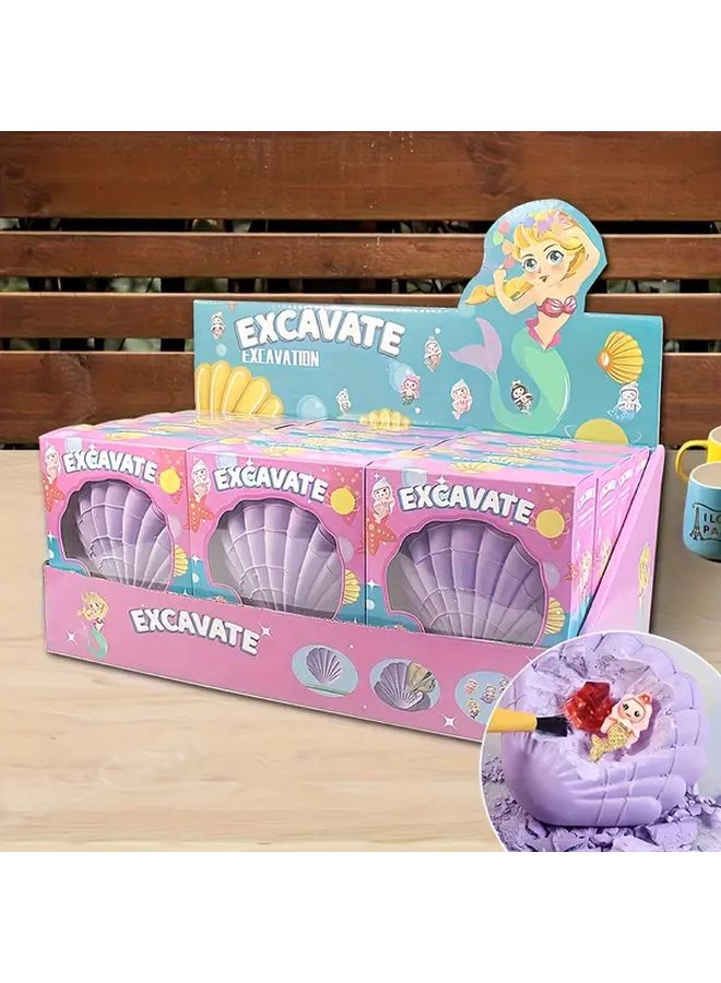 Purple Kids Archaeological Excavation Toy Educational Craft Kit With Beads Shells - Image 4