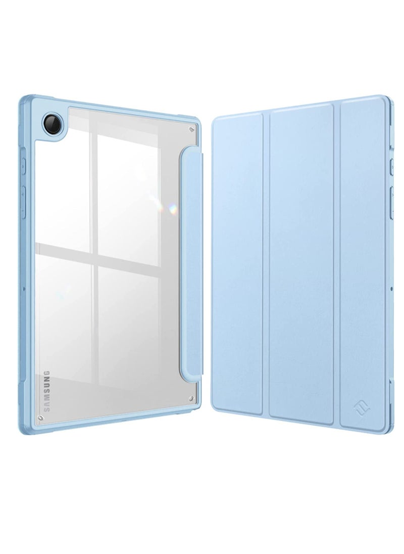 glassology - Hybrid Slim Case for Samsung Galaxy Tab S8 Ultra S Pen Holder Shockproof Cover with Clear Transparent Back Shell Auto Wake/Sleep with Screen Protector (Blue) - Image 1