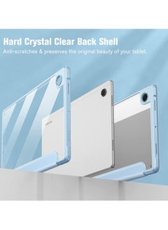 glassology Hybrid Slim Case for Samsung Galaxy Tab S8 Ultra S Pen Holder Shockproof Cover with Clear Transparent Back Shell Auto Wake/Sleep with Screen Protector (Blue)  - Image 3