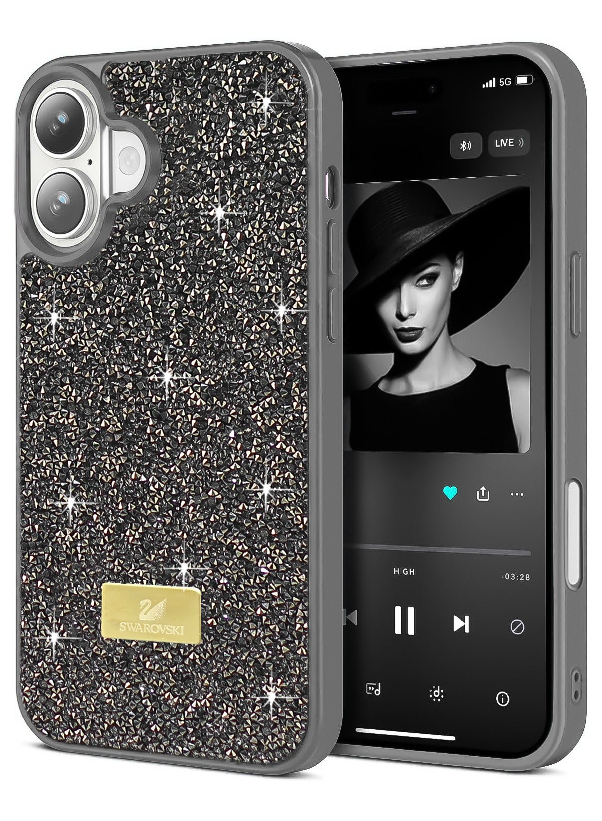 سواروفسكي Swarovski Glitter Back Case For iPhone 16 Plus
