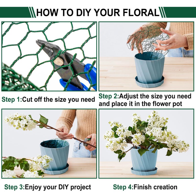 West Bay Floral Wire Netting, 4 x 118 Inch Mesh Netting with Plier, Protect Plant & Decorate Flower Arch, DIY Craft - Image 3