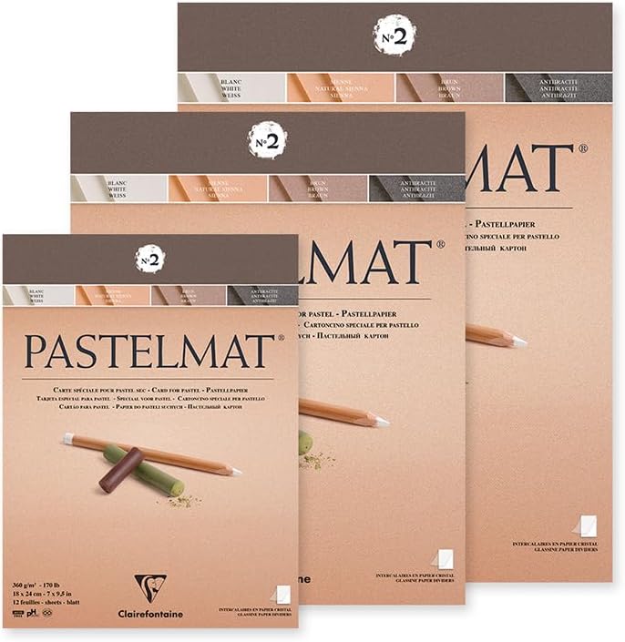 Clairefontaine Pastelmat Card Pad No. 2 - 12 Sheets, 24 x 30 cm, Assorted Colors - Image 3