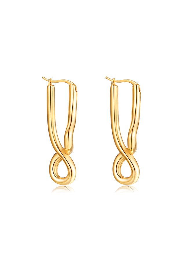 Women'S Stainless Steel Earrings With Twisted Lines, Irregular Geometry, High-End Earrings - Image 1