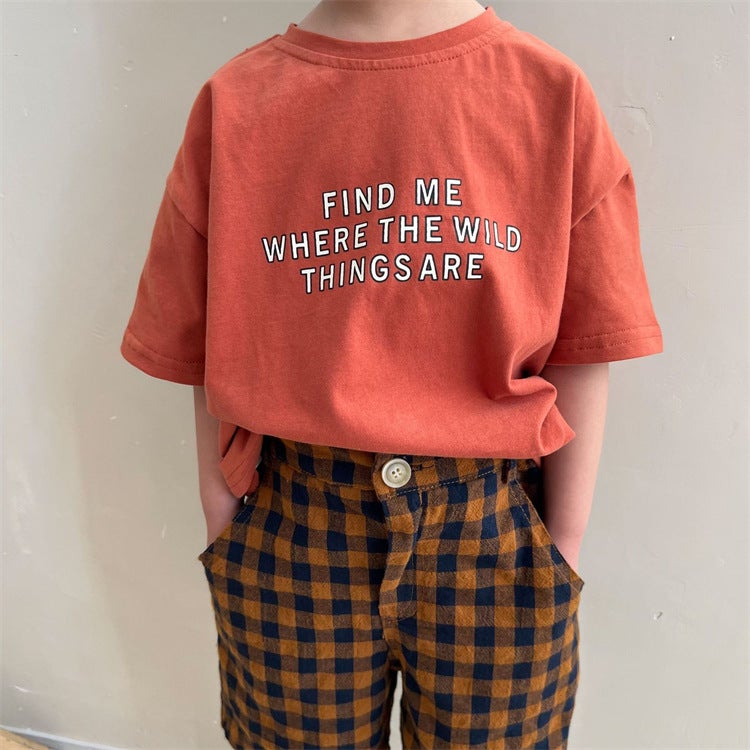 Children'S Wear Children'S Letters Pure Cotton T-Shirt For Boys And Girls Baby Simple Japanese Sleeveless Loose Trendy - Image 1