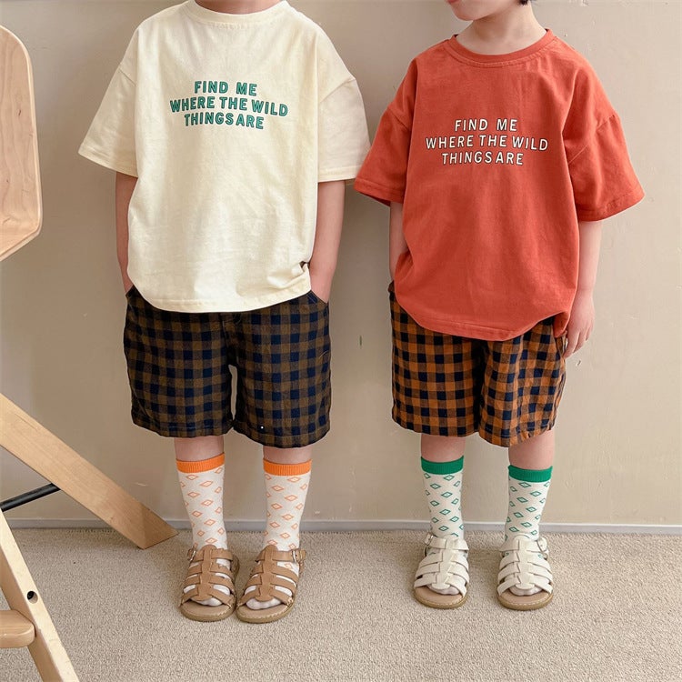 Children'S Wear Children'S Letters Pure Cotton T-Shirt For Boys And Girls Baby Simple Japanese Sleeveless Loose Trendy - Image 2