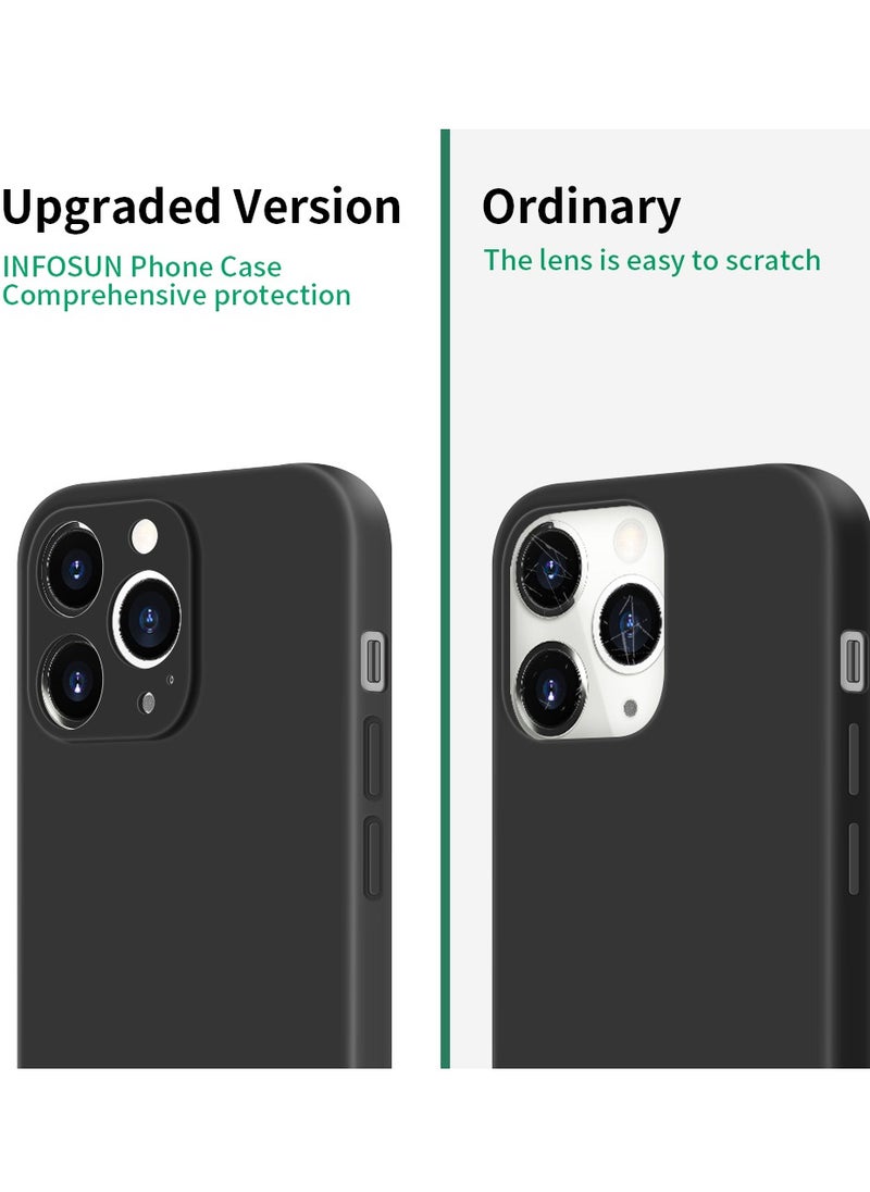 INFOSUN INFOSUN Compatible with apple iPhone 11 Pro Max Full Coverage for Protective Case, Ultra Slim Soft Silicone Gel TPU Cover, Matte Surface Ultra-Thin Case, for iPhone 11 Pro Max (Black)  - Image 2