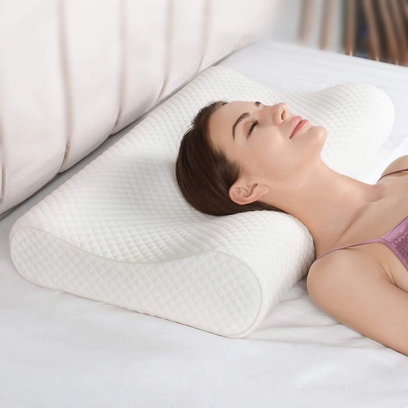KD ZONE Memory Foam Pillow, Contour Cervical Orthopedic Memory Foam Pillows Supports Neck Pain and Shoulder Pain for Sleeping, Ergonomic Cervical Pillow Neck Support Pillow for Side Back (3) - Image 1