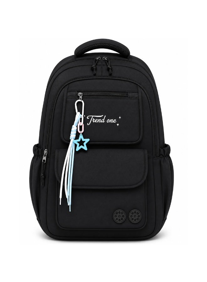 17 Inch School Backpack for Boys & Girls, Large Student Backpack with Multiple Compartments, Front Zipper Pocket, Side Bottle Pockets, Comfortable Carry Handle, 47*30*20 CM