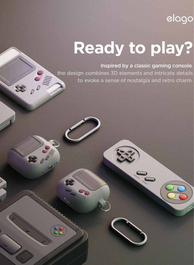 Elago AW5 Hang Compatible with AirPods 4 Case Cover (2024) with Carabiner - Light Grey - Image 3