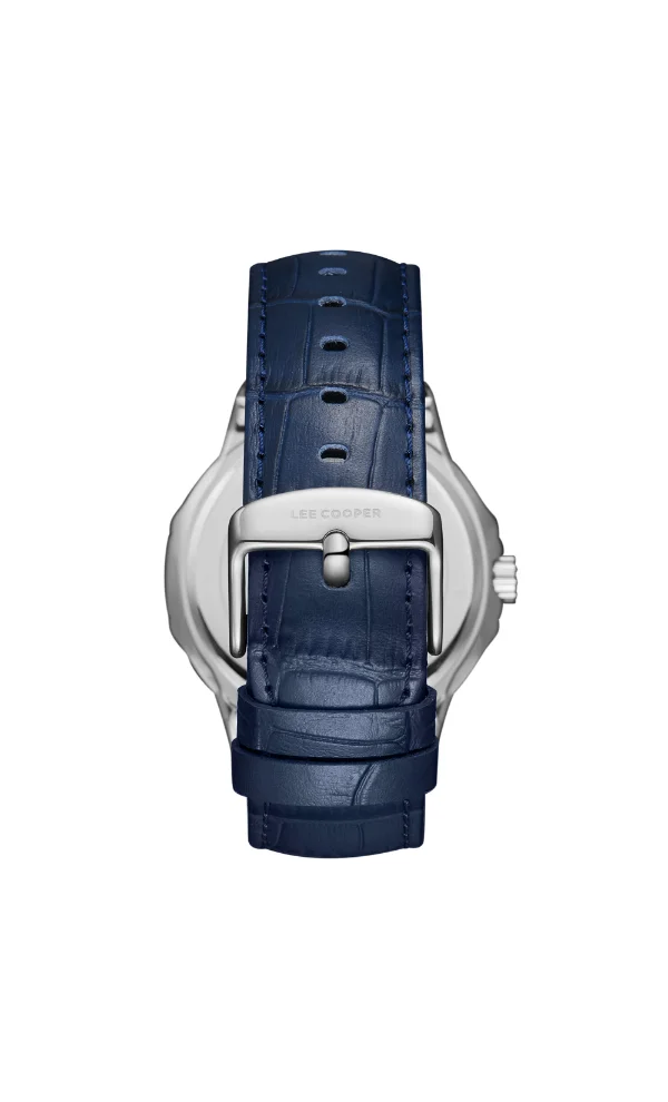 Lee Cooper Men's Analog Display Watch With Dark Blue Leather Strap - LC08108.599