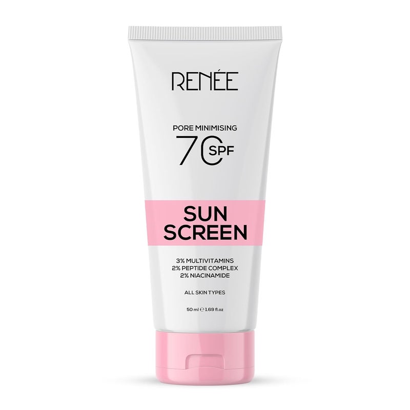 Renee واقي شمس ريني بتركيز SPF 70 مع 2 نياكيناميد لجميع أنواع البشرة 2 ببتيد 3 فيتامينات متعددة 50 مل - Image 1