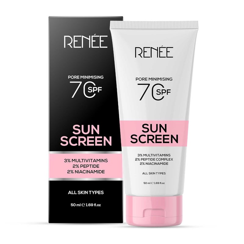 Renee واقي شمس ريني بتركيز SPF 70 مع 2 نياكيناميد لجميع أنواع البشرة 2 ببتيد 3 فيتامينات متعددة 50 مل - Image 2