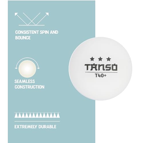 Tanso T40 3 Star Table Tennis Balls High Performance TT Balls (40+ mm TT Balls for Professional, 3 Star ABS Plastic Table Tennis Ball White 6 Pcs, Extremely Durable 3Star Ping Pong Ball) - Image 3