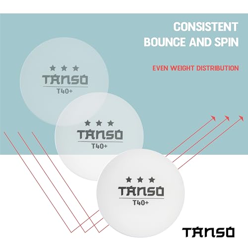 Tanso T40 3 Star Table Tennis Balls High Performance TT Balls (40+ mm TT Balls for Professional, 3 Star ABS Plastic Table Tennis Ball White 6 Pcs, Extremely Durable 3Star Ping Pong Ball) - Image 4