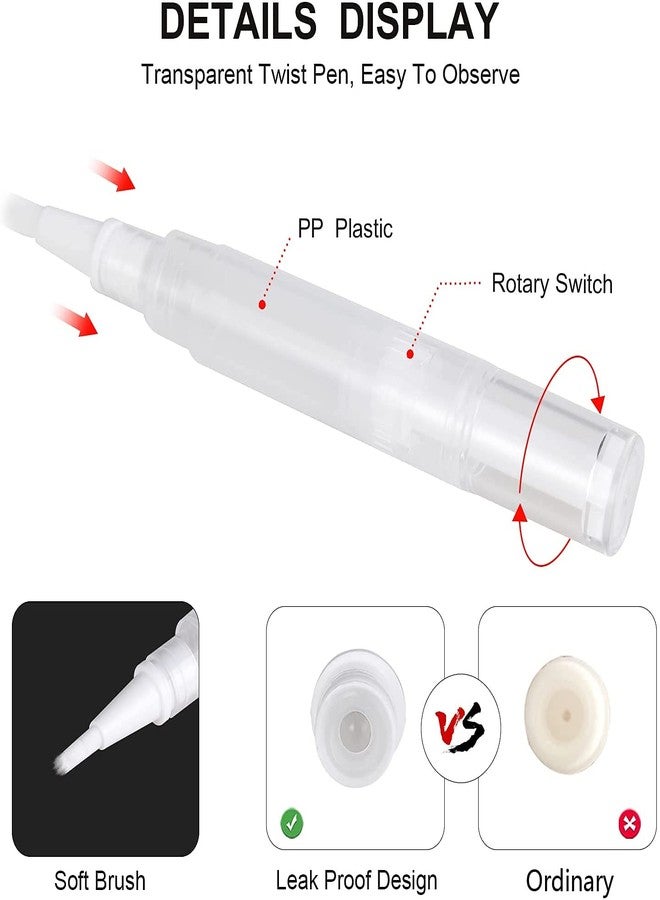 Vinayakart 5 ml Transparent Empty Nail Oil Twist Pen Lip Gloss Brush Applicators Eyelash Growth Cuticle Oil Applicator, Teeth Whitening Liquid Tube. ( 1 Pcs ) - Image 3