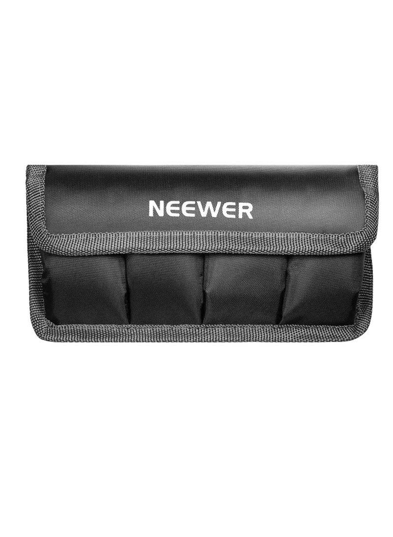 NEEWER 7.5"x5.5"x0.9" DSLR Battery Bag for Standard Cameras, Lightweight and Durable Nylon, Fastening Tape, Compatible with LP-E6, LP-E8, EN-EL14, Ideal for Photographers and Accessories Storage - Image 1