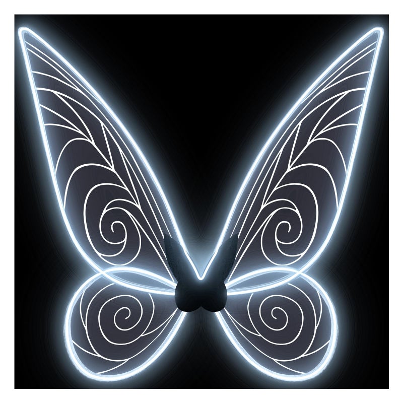 quescu Light up Fairy Wings for AdultsElectroluminescent Wire LED Butterfly Wings for Girls WomenHalloween Costume Dress Up White - Image 2