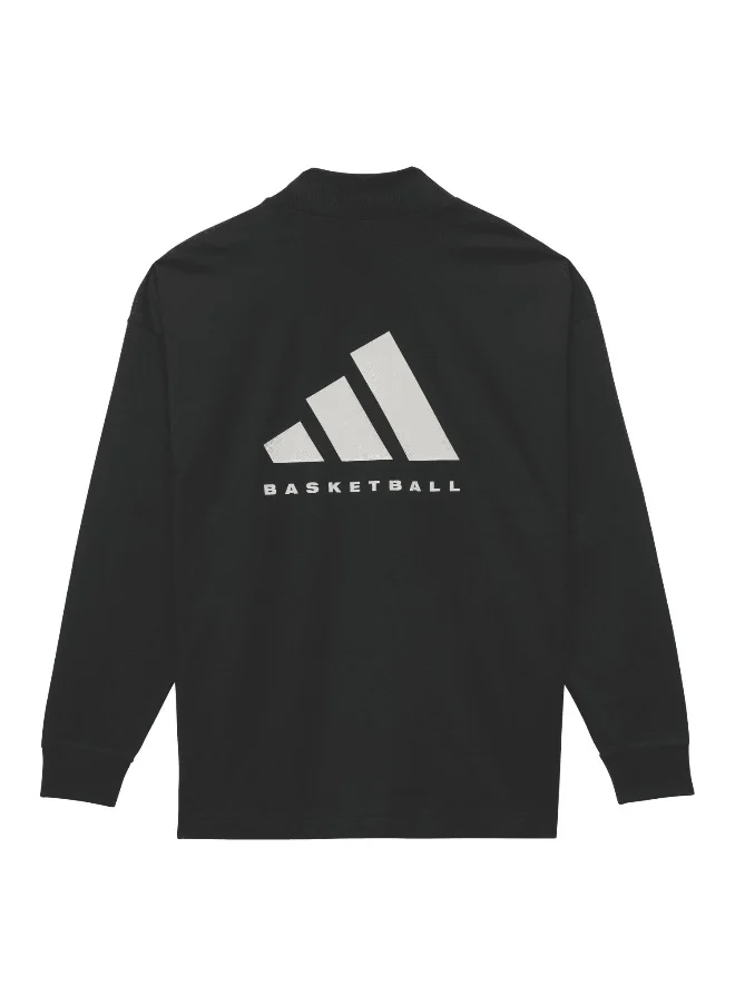 اديداس Adidas One Bb L/S Tee Black Basketball T-Shirts For Unisex Xs
