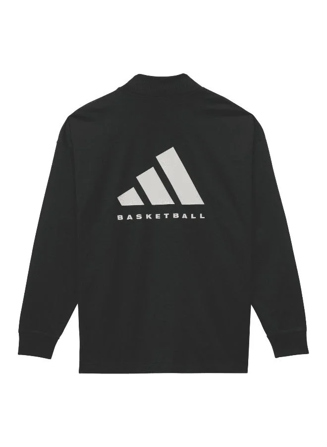 Adidas One Bb L/S Tee Black Basketball T-Shirts For Unisex Xs
